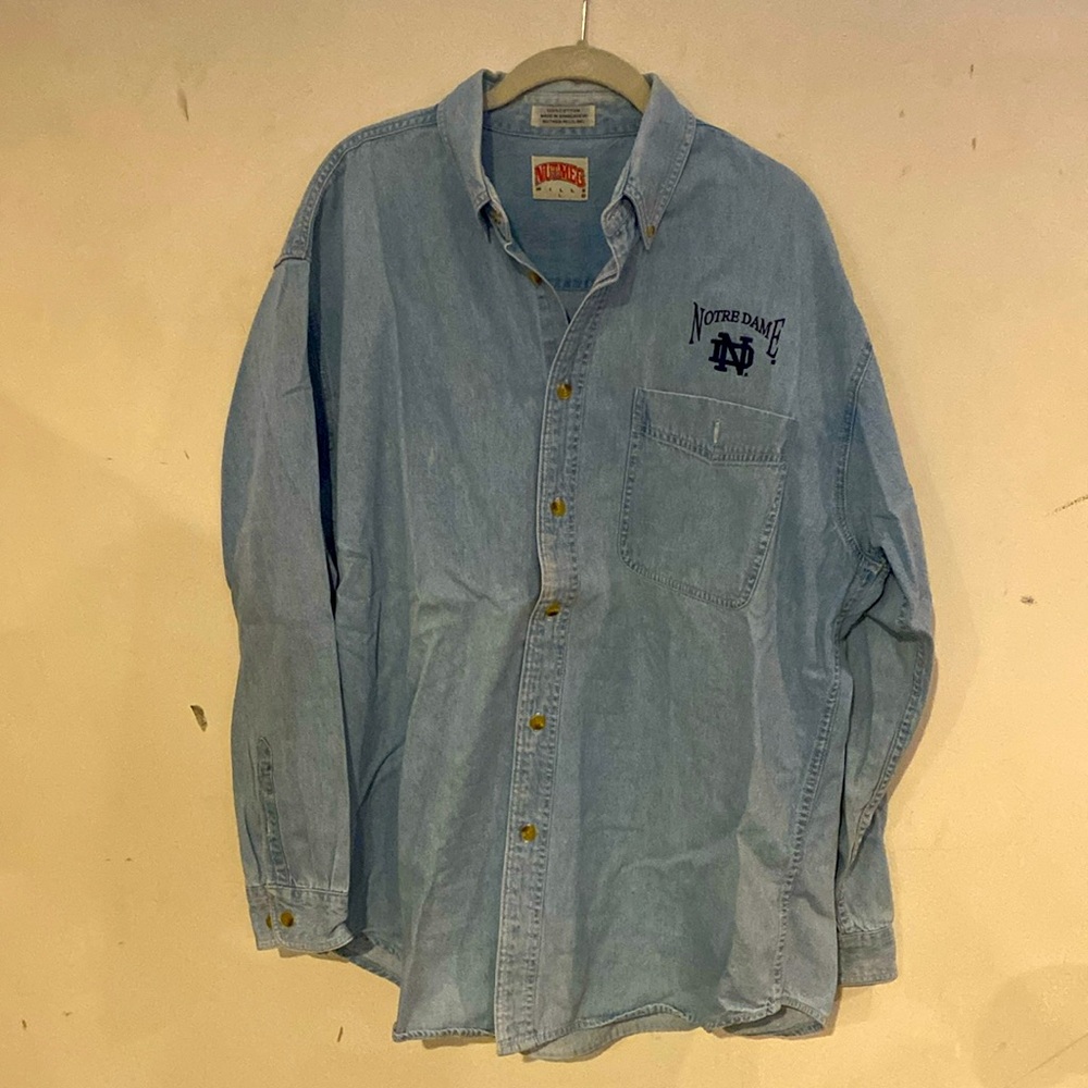 Vintage Notre Dame denim shirt